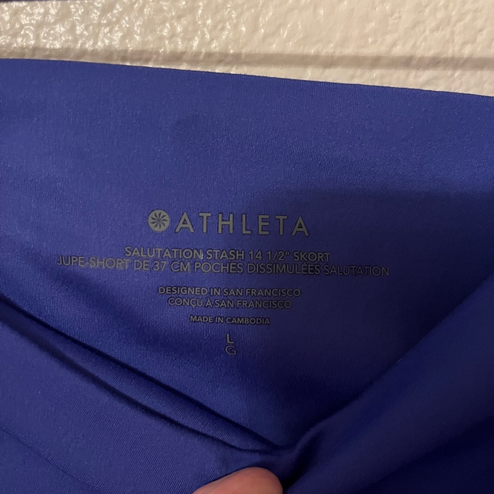 NWOT Athleta Salutation Stash Blue Skort - Picture 5 of 8